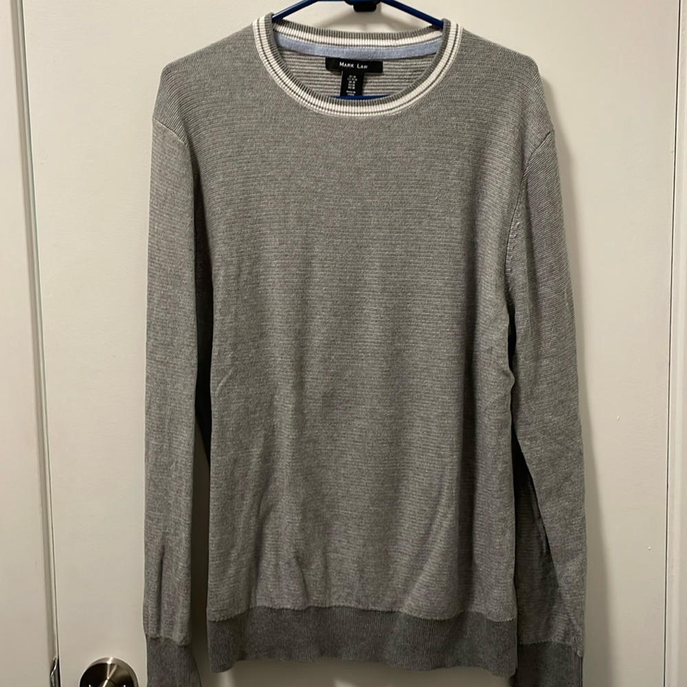 Mark Law Grey sweater with white trim collar